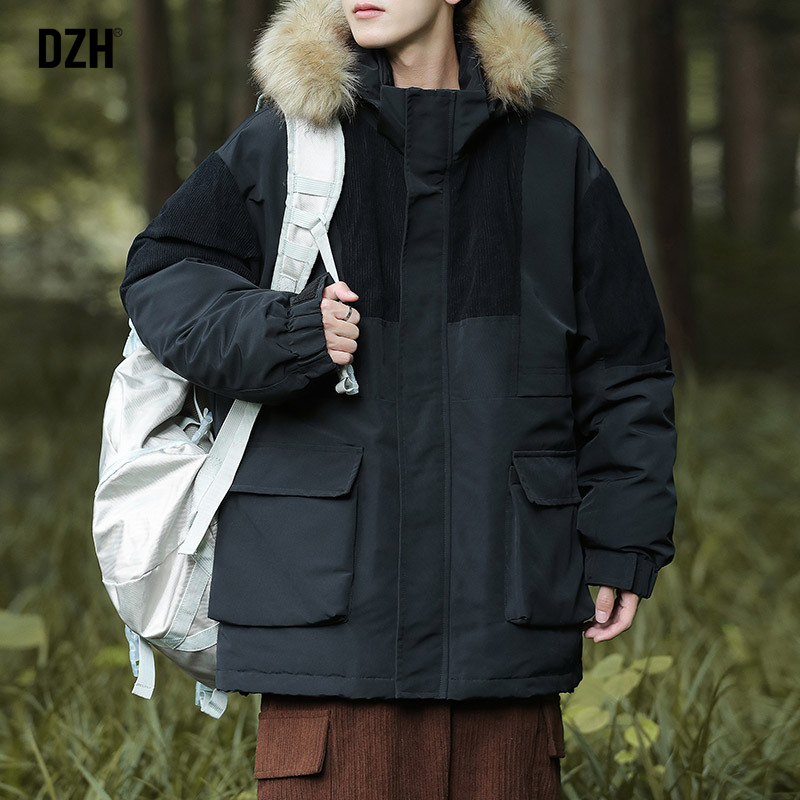 男士冲锋衣棉服工装外套男2025新款棉衣冬季衣服可拆卸派克服男款
