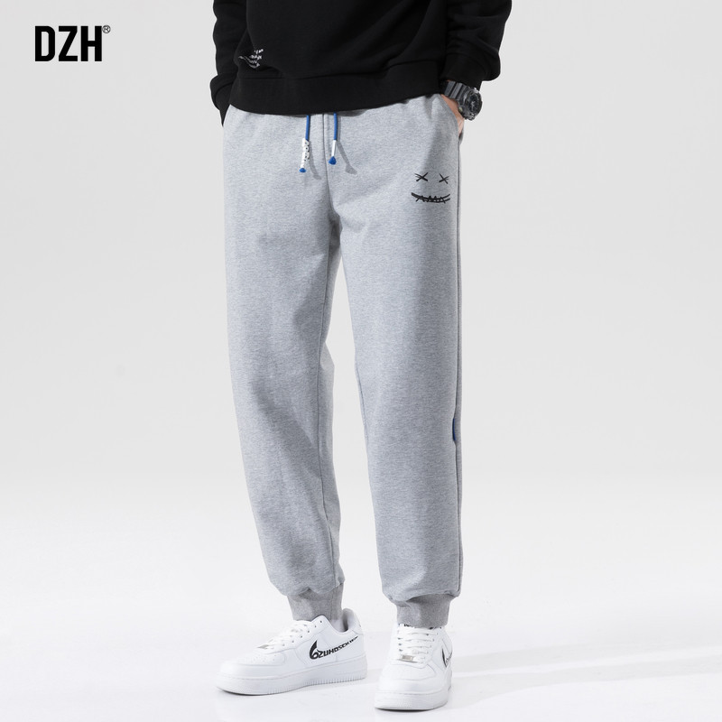 男士灰色运动裤子男春秋卫裤男款2025年秋季新款宽松束脚休闲长裤