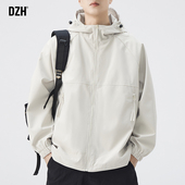 夹克男装 男士 户外工装 2026新款 休闲上衣 防风冲锋衣外套男连帽春季