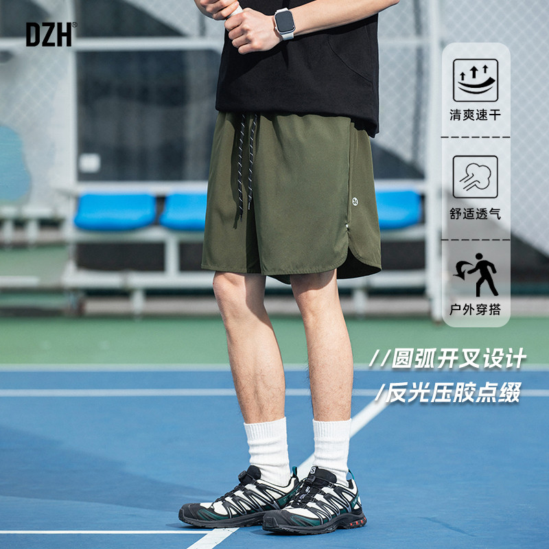 男士军绿色美式短裤男夏季运动裤子五分裤半截裤2025新款篮球裤潮