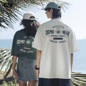 男士纯棉西海岸t恤男半袖衣服美式短袖2023新款男装潮牌情侣夏装