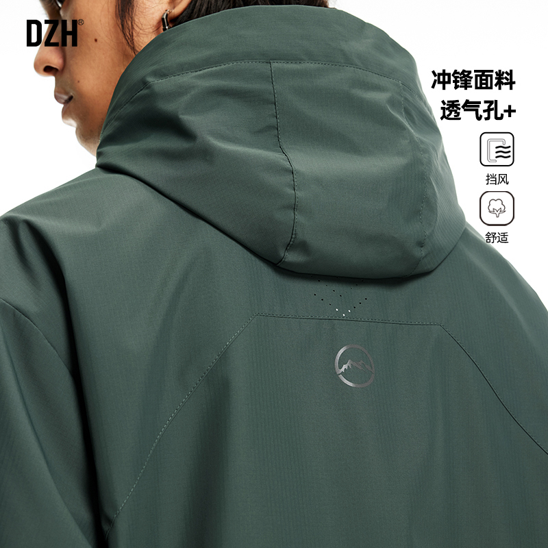 连帽冲锋衣外套工装机能夹克