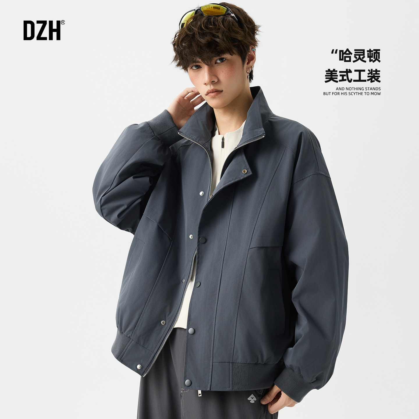 男士飞行员哈灵顿夹克男高级感痞帅新款秋季立领工装外套美式复古