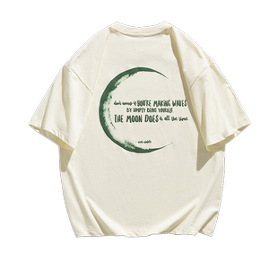 男士纯棉t恤男短袖夏季潮牌男款休闲上衣2026新款重磅宽松体恤衫