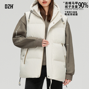 情侣白色美式内胆羽绒马甲男款2025新款青少年羽绒服保暖冬装外套