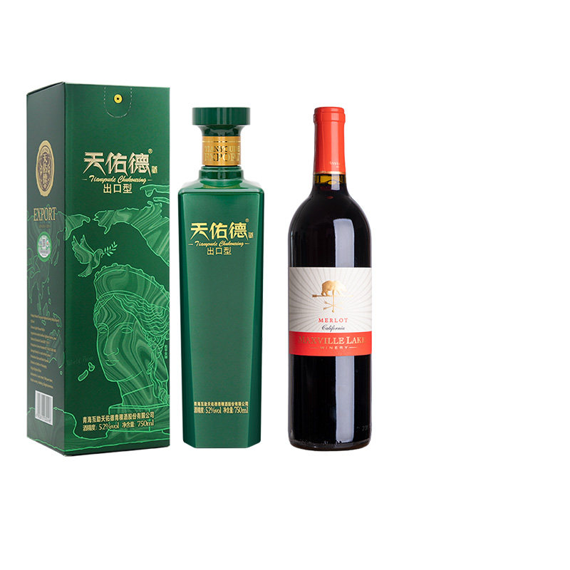 天佑德青稞酒52度出口型750ml+马克斯威美国加州干红葡萄酒750ml