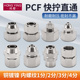 1分2分3分4分黄铜内丝快拧接头气动PCF快速插口4 14mm