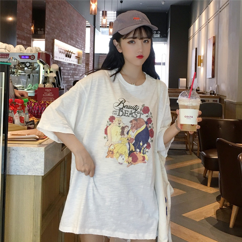 Real shot short sleeve cotton solid loose style