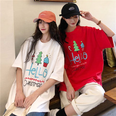 Real shooting summer lovers' short sleeve T-shirt women's loose Korean version