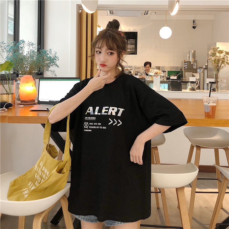 Real shooting summer lovers' short sleeve T-shirt women's loose Korean version