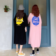 Real cotton new loose and fat dress short sleeve T-shirt