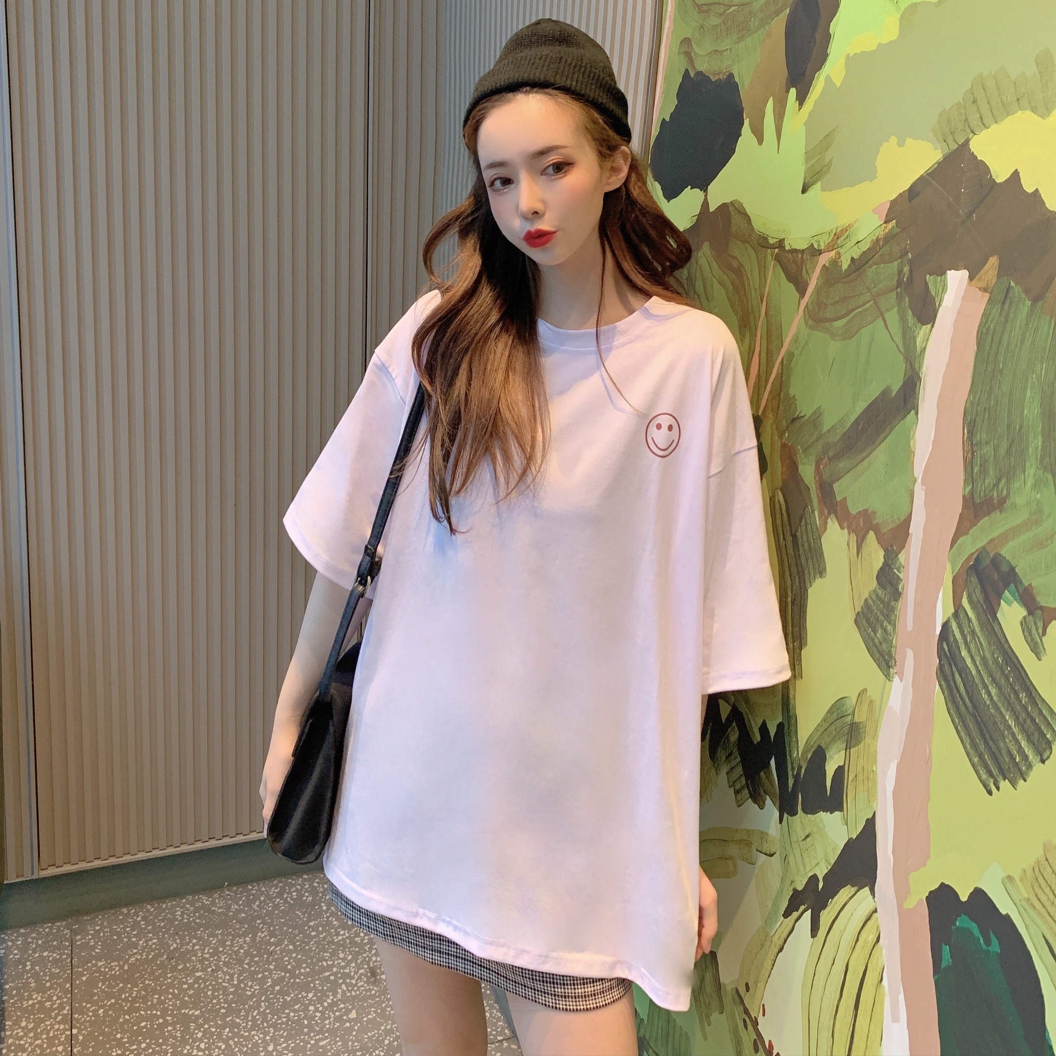 實拍原宿短袖T恤女2021美式復古寬鬆半袖上衣