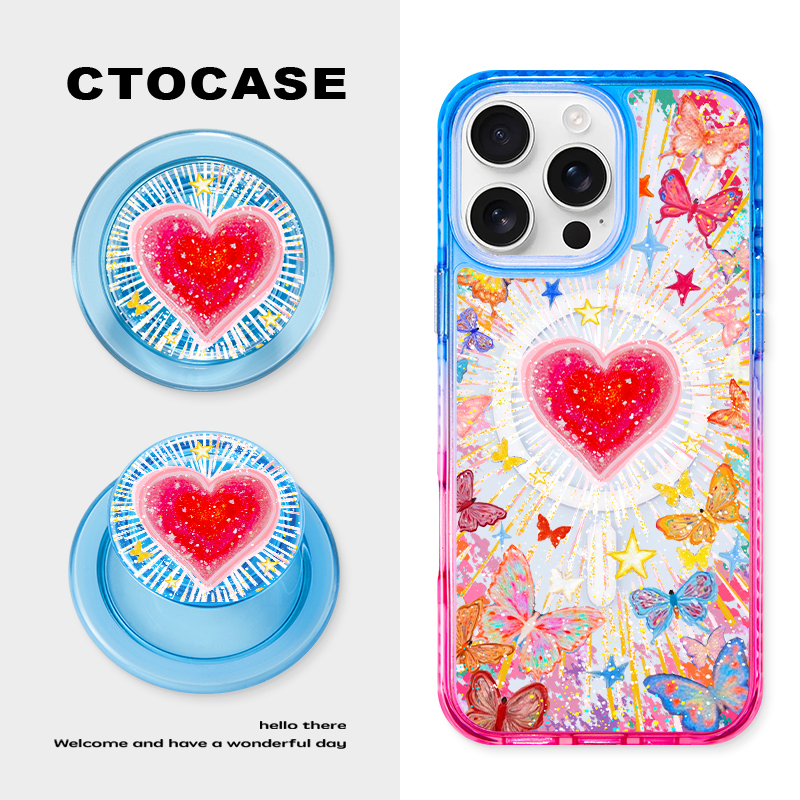CTOCASE苹果渐变磁吸壳多巴胺色