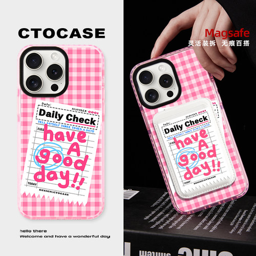 CTOCASE苹果磁吸壳文字白色卡包