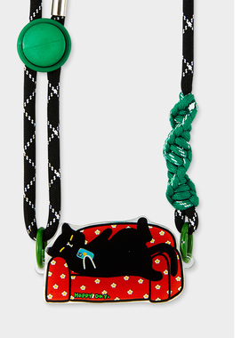 CTOCASE沙发黑猫贴片适用华为mate手机壳背夹可斜挎调节长挂绳