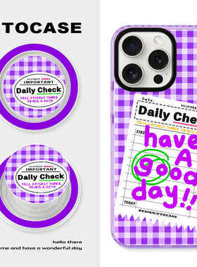 原创【标签格纹好运】适用苹果手机壳iphone16pro文字壳13磁吸充电magsafe壳15promax创意12防摔14PM气囊支撑