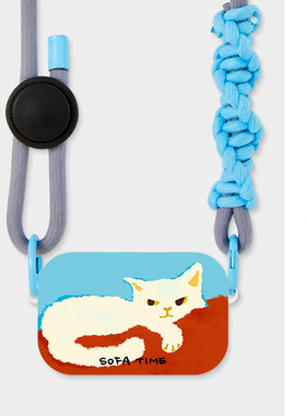 原创【毛毯猫】镜面背夹适用苹果华为手机壳创意可调节挂绳手腕