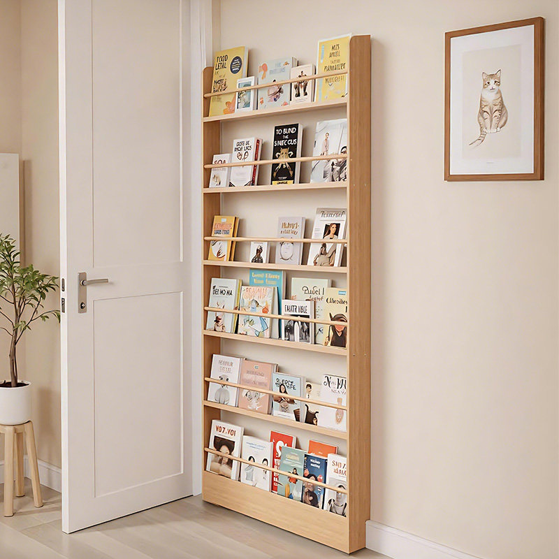 门后书架超薄置物架实木收纳柜儿童壁挂多层墙上一体靠墙缝隙窄柜,住宅家具,搁板/置物架/家用陈列架,淘宝优惠券,粉丝福利购,淘宝优惠卷