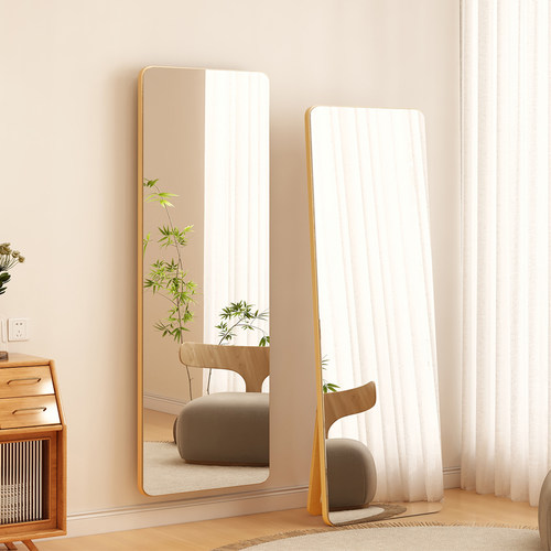 钢化玻璃实木落地镜高清防爆