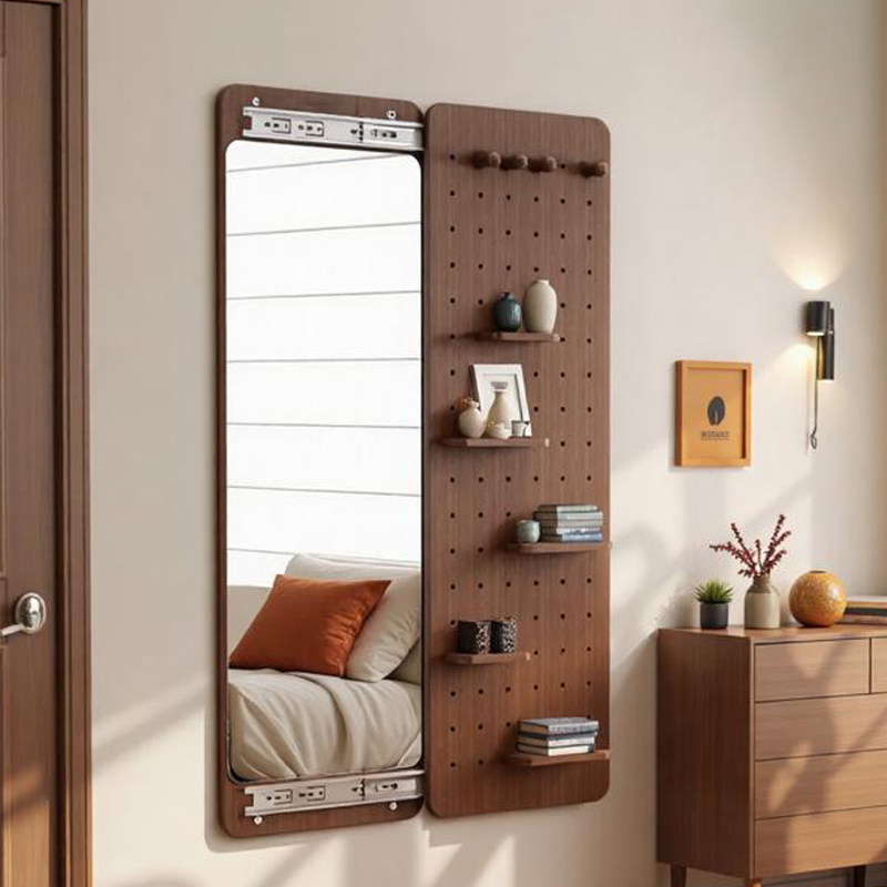 镜子全身镜推拉可隐藏衣帽架一体试衣镜家用玄关壁挂洞洞板穿衣镜,住宅家具,穿衣镜,淘宝优惠券,粉丝福利购,淘宝优惠卷