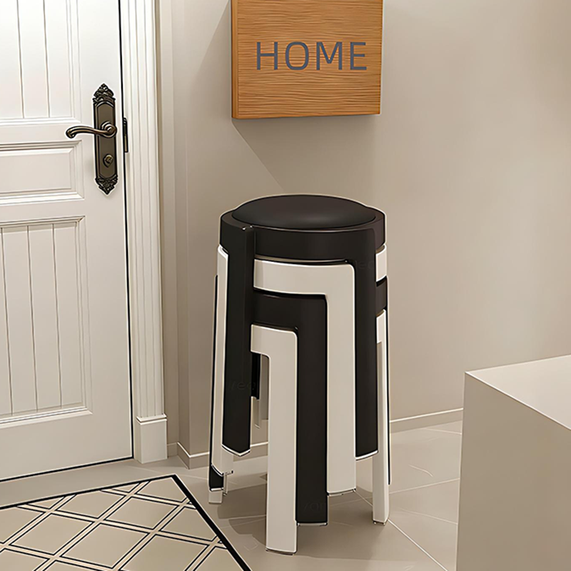 塑料凳子家用可叠放轻奢高级感加厚客厅餐桌板凳软包圆凳备用椅子,住宅家具,其它凳子,淘宝优惠券,粉丝福利购,淘宝优惠卷