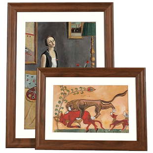 木质相框挂墙a3A4纸画框4k八8K开水彩素描油画外框装裱12寸16框架