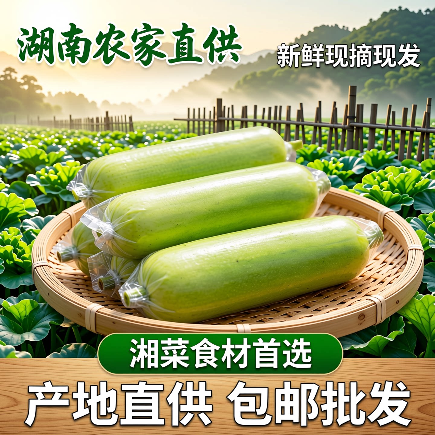 湖南本地白玉丝瓜新鲜现采现发农家自种湘菜酒店产地直供批发包邮