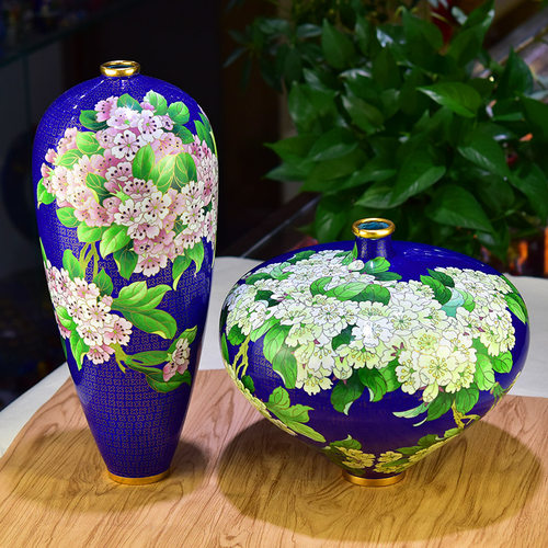 北京景泰蓝15寸圣彩瓶客厅摆件