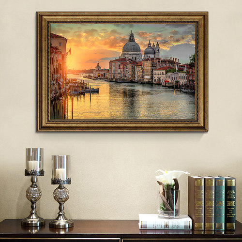 欧式走廊过道风景装饰画油画