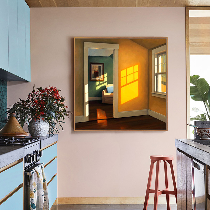 美国艺术窗户阳光房间民宿装饰画酒店餐厅背景墙风景小众北欧挂画
