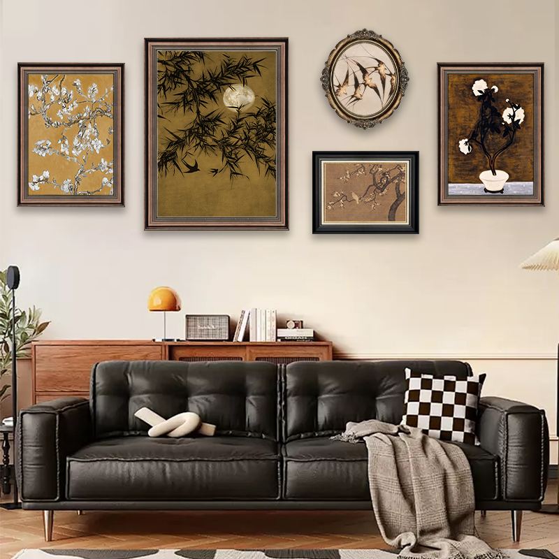 美式中古风客厅玄关装饰画是