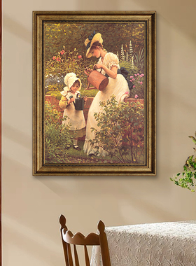 欧式古典美女装饰画美式复古仿油画酒店卫生间背景墙挂画法式壁画