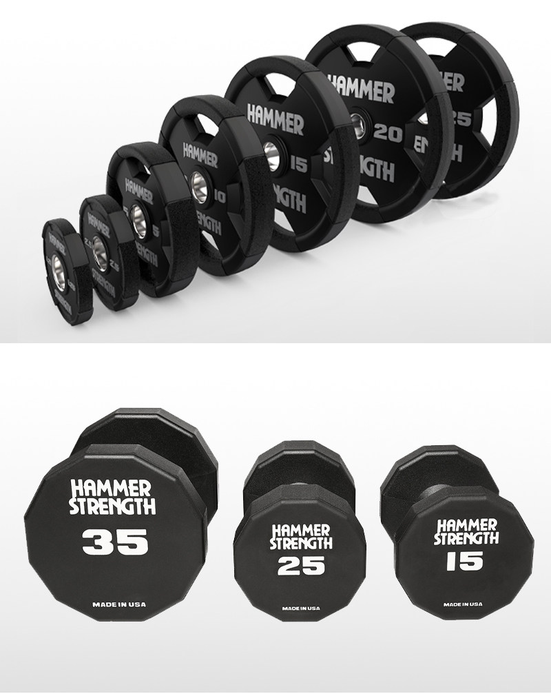 悍马CPU专业大孔杠铃片手抓片 专业PU哑铃健身房哑铃无味环保哑铃