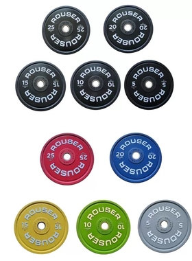 ROUSER 全橡胶黑色杠铃片  彩色杠铃片  大孔杠铃片  (高弹 无味)