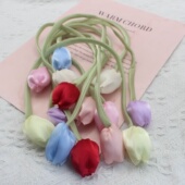 新款 饰小花 箱包配件装 缎带双头郁金香 手工DIY丝带花苞发饰服装