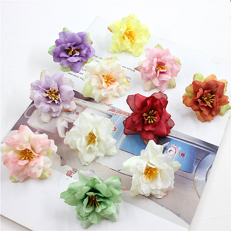 5.5cm婚庆仿真花假花装饰小野玫花朵 绢花 DIY花球仙插花拱门花头