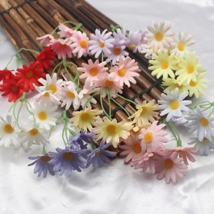 五叉綠蘿仿真花假花 新款 diy手工材料頭飾胸花材料配件攝影花藝