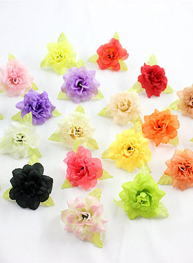 仿真丝布小玫瑰花花头花环diy