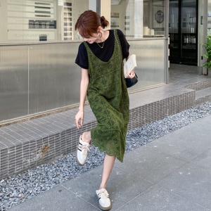 温柔慵懒风罩衫裙套装女2025夏季新款时尚气质设计感T恤裙两件套图片