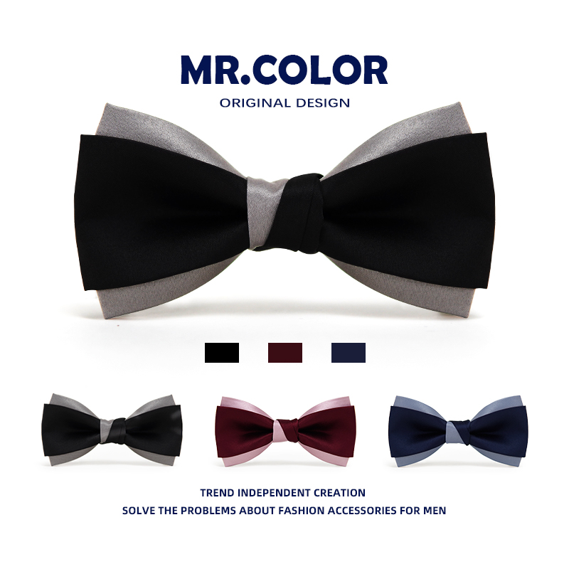 凯乐先生男士领结黑蓝红蝴蝶结