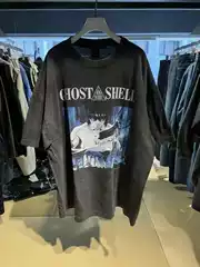 Saint Michael X Ghost in the Shell Tee Gits Distressed Vintage Short Sleeve T-Shirt Unisex Trendy
