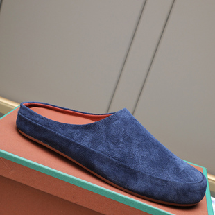 邦家尼欧洲站真皮凉拖鞋男四季磨砂皮包头半拖拖鞋懒人鞋潮牌男鞋