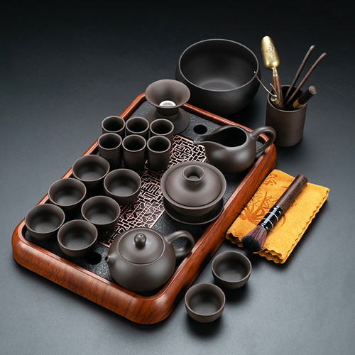 原矿紫砂功夫茶具三才碗闻香杯整套泡茶器新款家用喝茶西施壶套装
