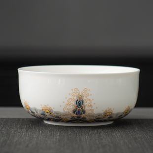洗茶杯碗 羊脂玉瓷茶洗功夫茶具配件高端笔洗水盂白瓷家用大号中式