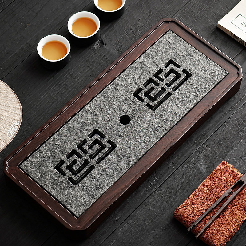 乌金石茶盘实木茶台家用茶具托盘小型办公室大号蓄排水茶海干泡台,餐饮具,茶盘,淘宝优惠券,粉丝福利购,淘宝优惠卷