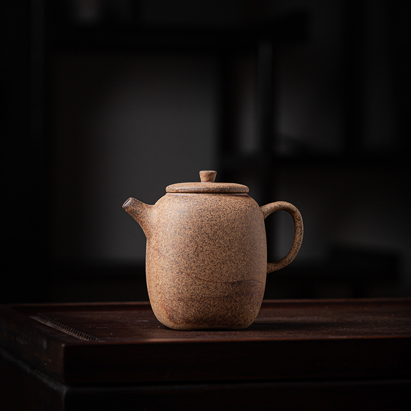 老岩泥四方壶复古手工泡茶壶内置球形滤孔泡茶器茶具泡茶家用单壶