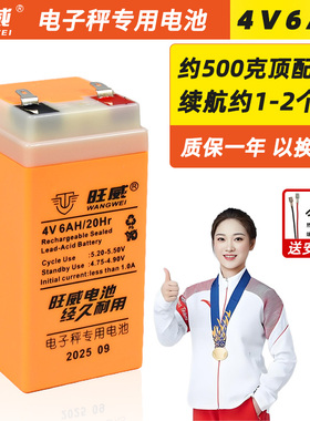 旺威电子秤通用电池4v6ah电子称台秤专用蓄电池电子磅地秤电瓶