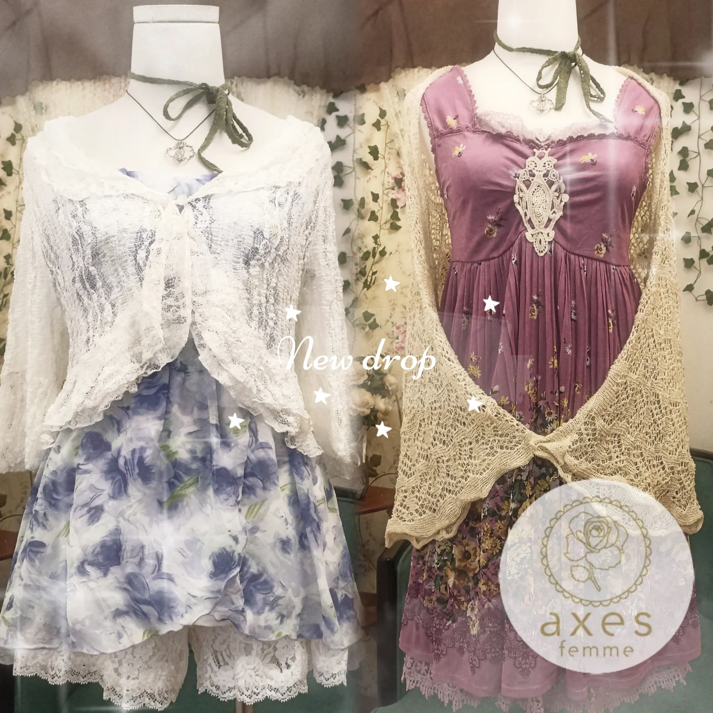 海淘古着vintage日牌含axes蕾丝上衣半身裙奈奈风t恤波点连衣裙