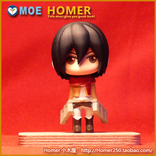 少量成品有!进击的巨人小手办 三笠战服版 HOMER小木屋自制