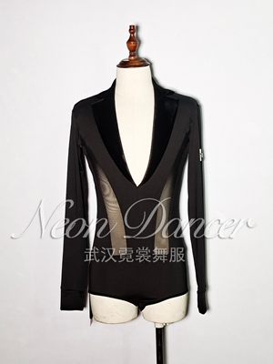 NeonDancer 武汉霓裳舞服 男士西服领拉丁舞上衣 艺考服 比赛服